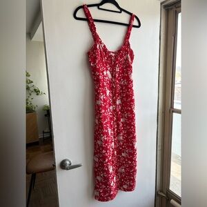 Aritzia Wilfred Red Floral Blouse